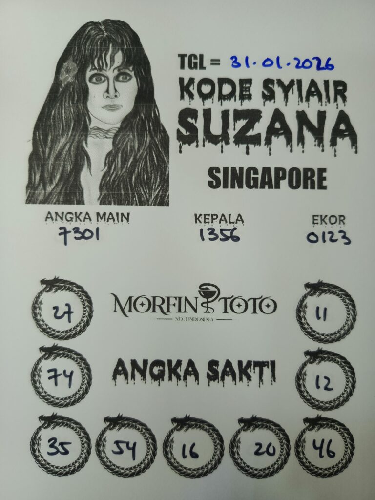 SYAIR TOGEL SUZANA  SINGAPORE POOLS 31 JANUARI 2026