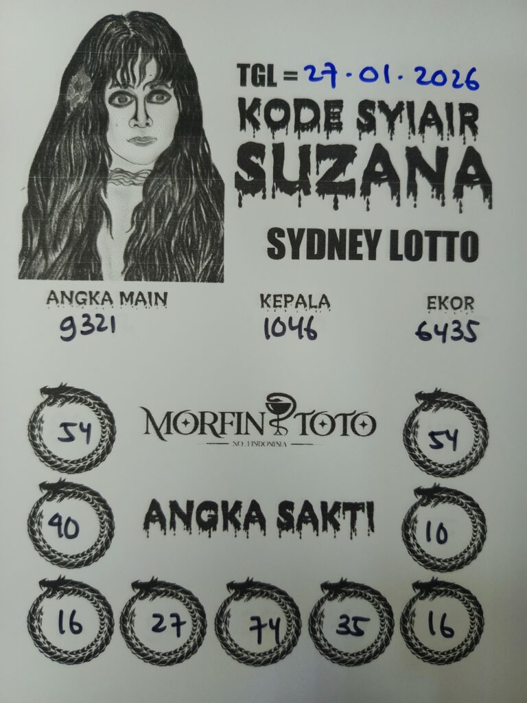 SYAIR TOGEL SUZANA SYDNEY LOTTO 27 JANUARI 2026