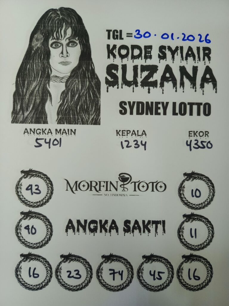 SYAIR TOGEL SUZANA SYDNEY LOTTO 30 JANUARI 2026