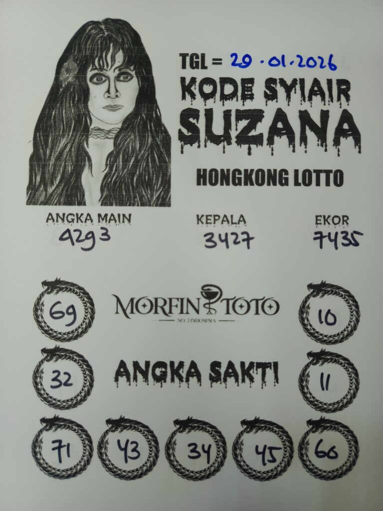 SYAIR TOGEL SUZANA  HONGKONG LOTTO 29 JANUARI 2026