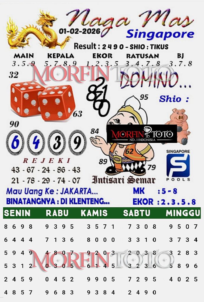 SYAIR TOGEL NAGA MAS SINGAPORE POOLS 01 FEBRUARI 2026
