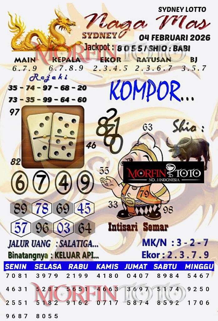 SYAIR TOGEL NAGA MAS SYDNEY LOTTO 04 FEBRUARI 2026