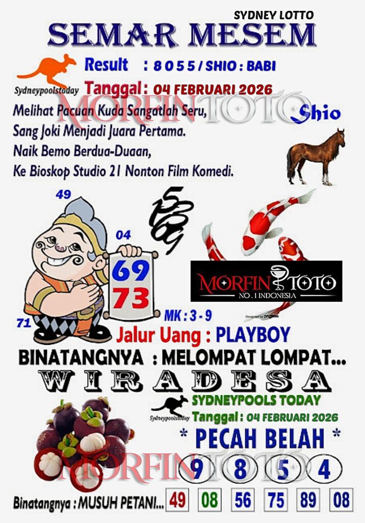 SYAIR TOGEL SEMAR MESEM SYDNEY LOTTO 04 FEBRUARI 2026