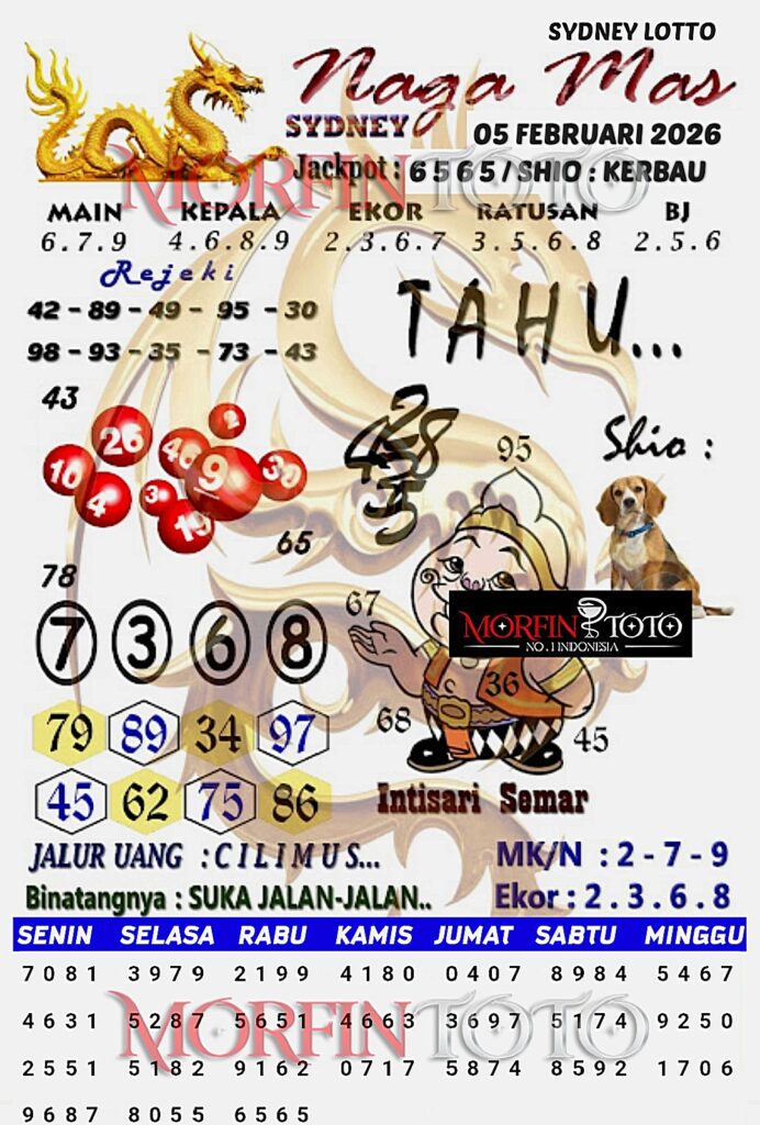 SYAIR TOGEL NAGA MAS SYDNEY LOTTO 05 FEBRUARI 2026