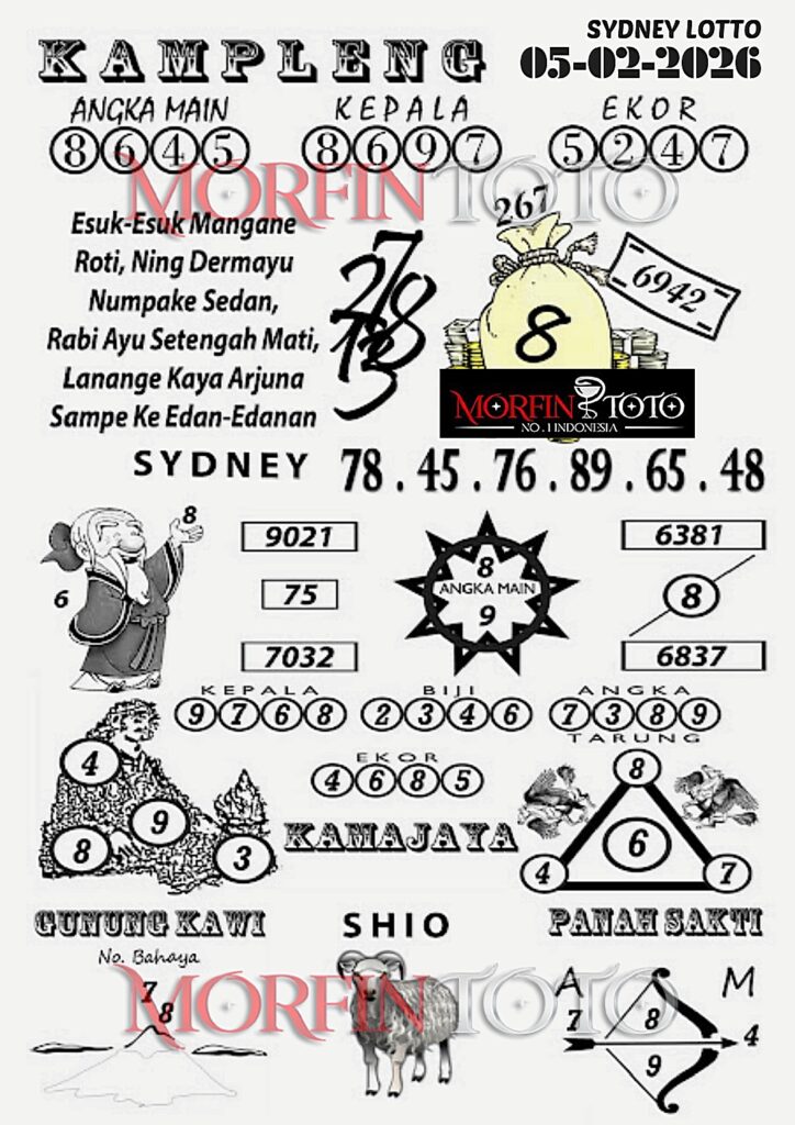 SYAIR TOGEL KAMPLENG SYDNEY LOTTO 05 FEBRUARI 2026
