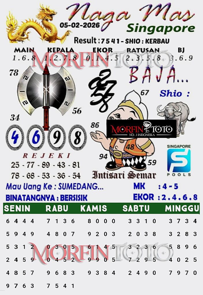 SYAIR TOGEL SINGAPORE NAGA MAS 05 POOLS 05 FEBRUARI 2026