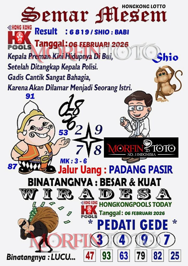 SYAIR TOGEL SEMAR MESEM  HONGKONG LOTTO 06 FEBRUARI 2026