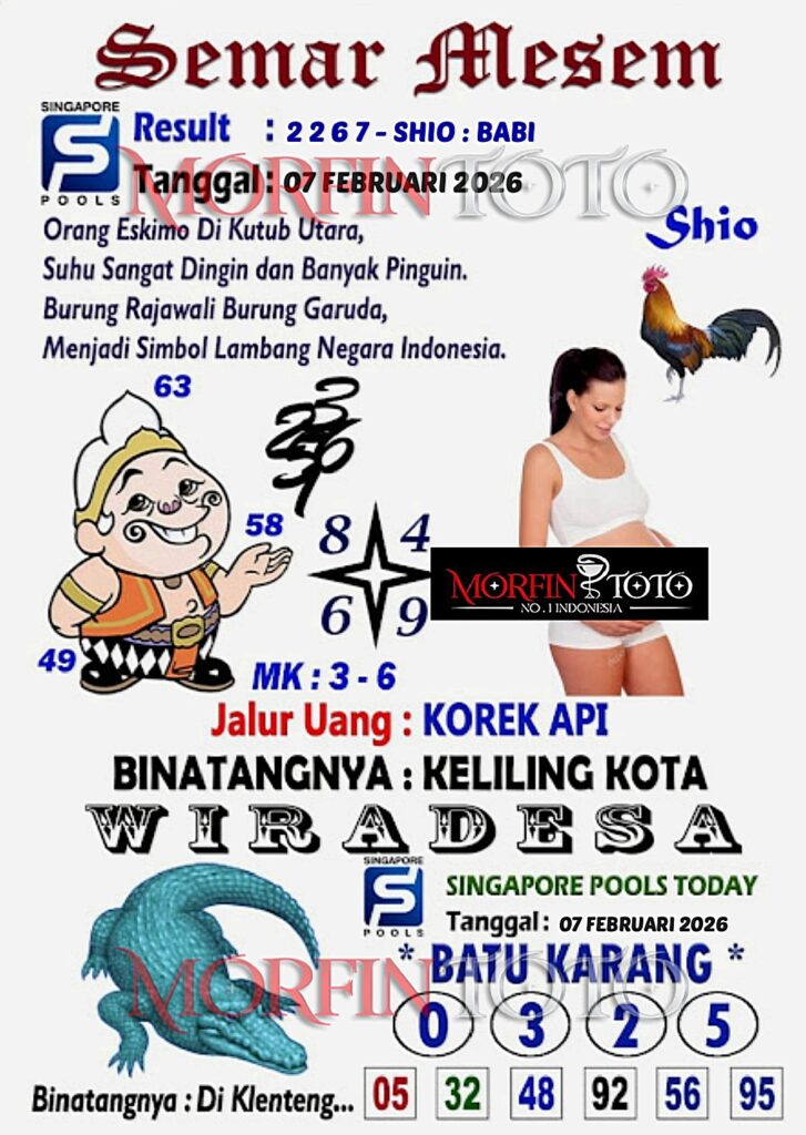 SYAIR TOGEL SINGAPORE SEMAR MESEM 07 FEBRUARI 2026