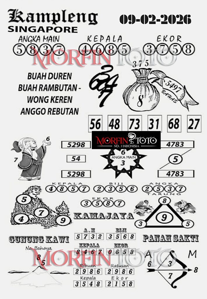 SYAIR TOGEL SINGAPORE KAMPLENG 09  FEBRUARI 2026