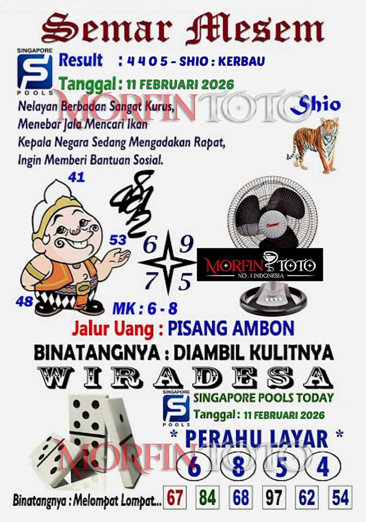 SYAIR TOGEL SINGAPORE SEMAR MESEM 11 FEBRUARI 2026