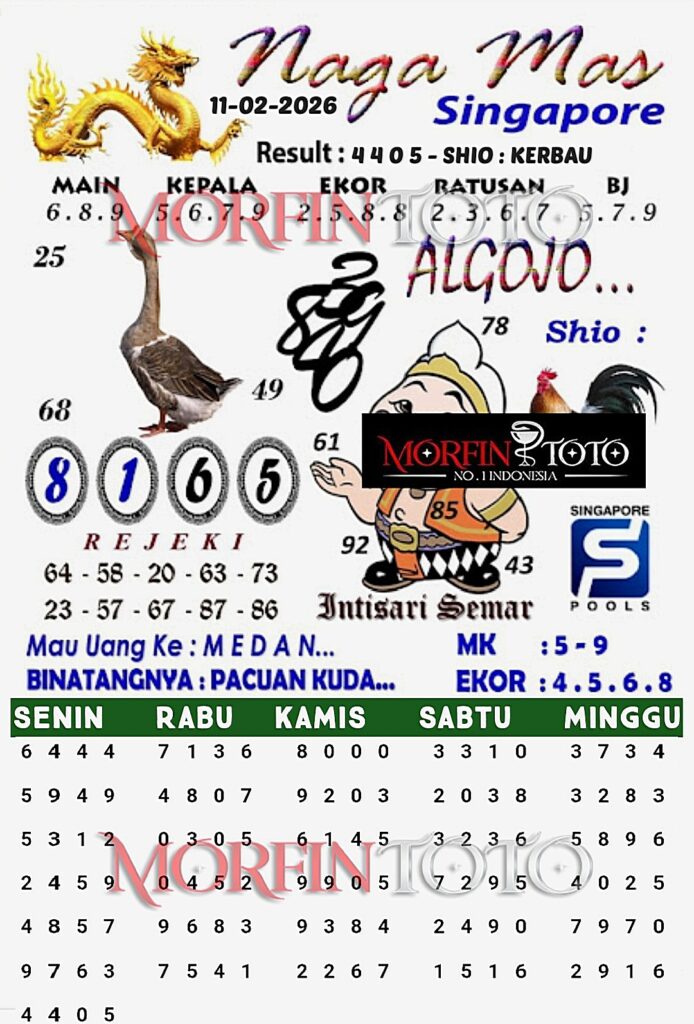 SYAIR TOGEL SINGAPORE NAGA MAS 11  FEBRUARI 2026