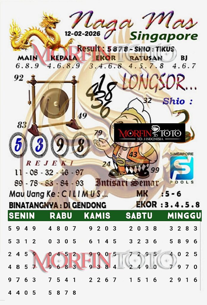 SYAIR TOGEL SINGAPORE NAGA MAS 12  FEBRUARI 2026