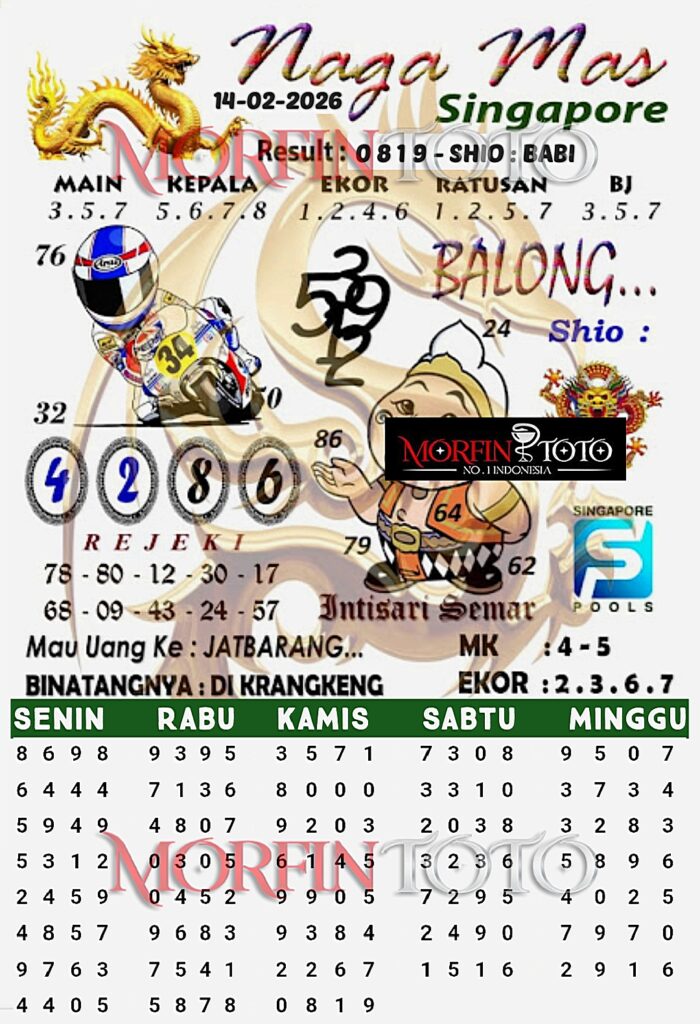 SYAIR TOGEL SINGAPORE NAGA MAS 14 FEBRUARI 2026