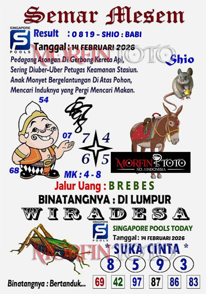 SYAIR TOGEL SINGAPORE SEMAR MESEM 14 FEBRUARI 2026