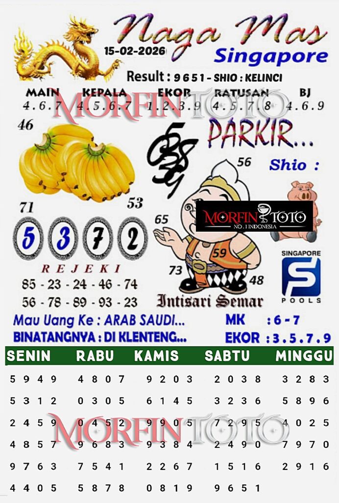 SYAIR TOGEL SINGAPORE NAGA MAS 15 FEBRUARI 2026