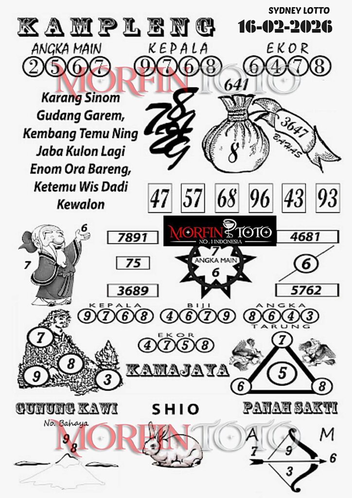 SYAIR TOGEL KAMPLENG SYDNEY LOTTO 16 FEBRUARI 2026