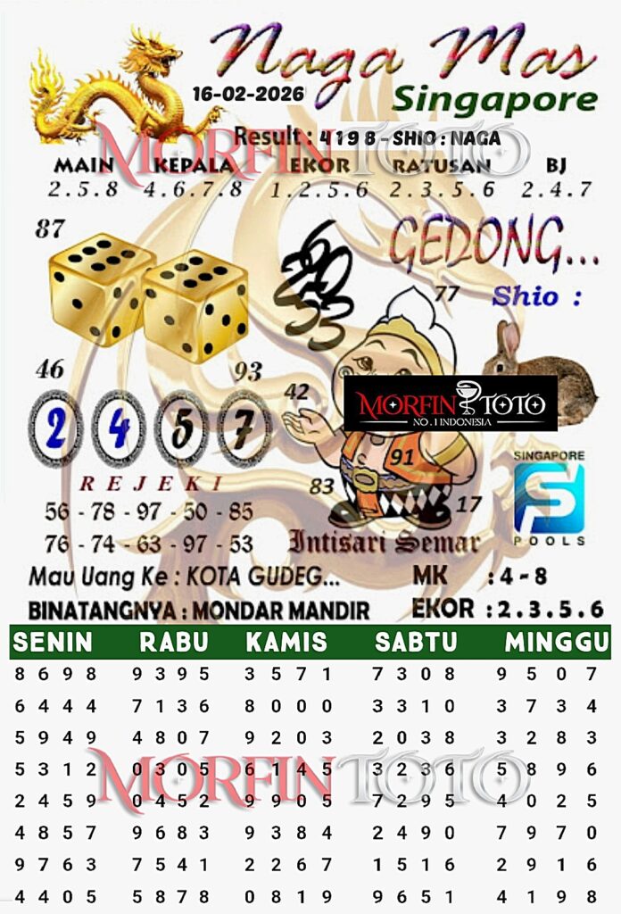SYAIR TOGEL SINGAPORE NAGA MAS 16 FEBRUARI 2026
