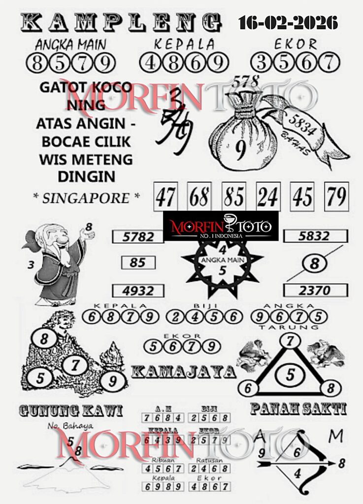 SYAIR TOGEL SINGAPORE KAMPLENG 16 FEBRUARI 2026