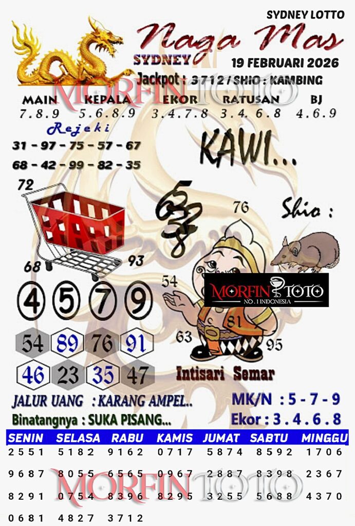 SYAIR TOGEL NAGA MAS SYDNEY LOTTO 19 FEBRUARI 2026