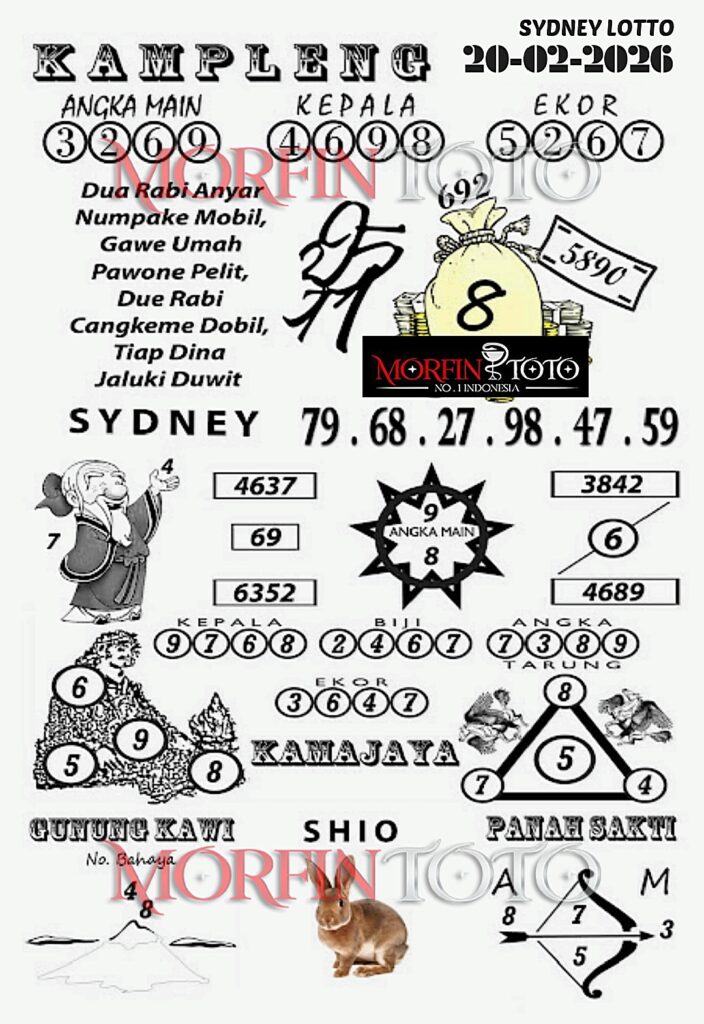 SYAIR TOGEL KAMPLENG SYDNEY LOTTO 20 FEBRUARI 2026