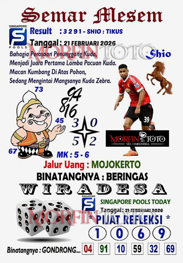 SYAIR TOGEL SINGAPORE SEMAR MESEM 21 FEBRUARI 2026
