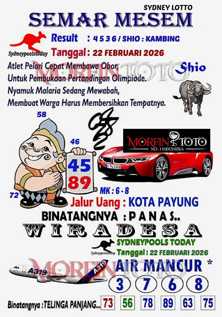 SYAIR TOGEL SEMAR MESEM SYDNEY LOTTO 22 FEBRUARI 2026