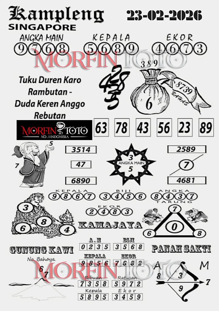 SYAIR TOGEL SINGAPORE KAMPLENG 23 FEBRUARI 2026