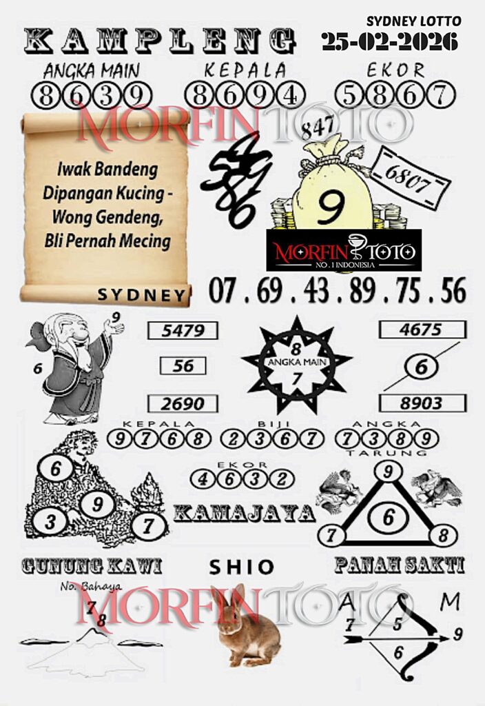 SYAIR TOGEL KAMPLENG SYDNEY LOTTO 25 FEBRUARI 2026