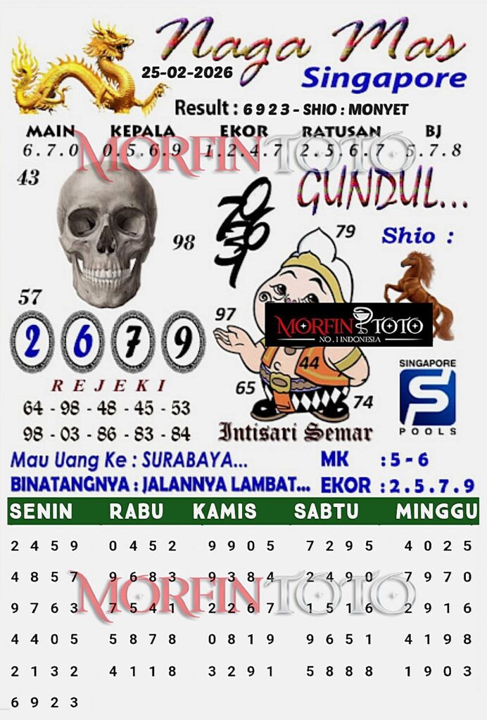 SYAIR TOGEL SINGAPORE NAGA MAS 25 FEBRUARI 2026