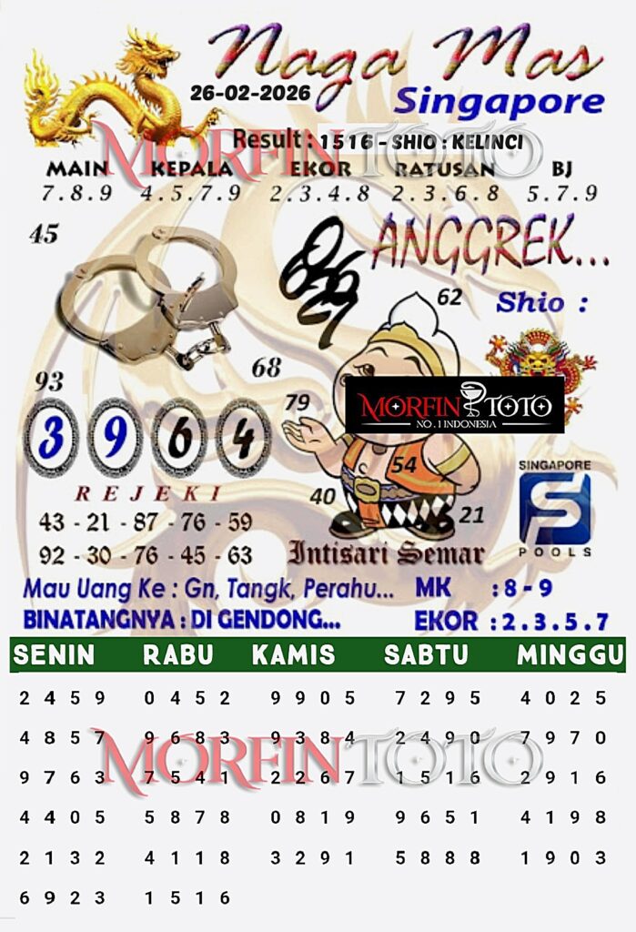 SYAIR TOGEL SINGAPORE NAGA MAS 26 FEBRUARI 2026