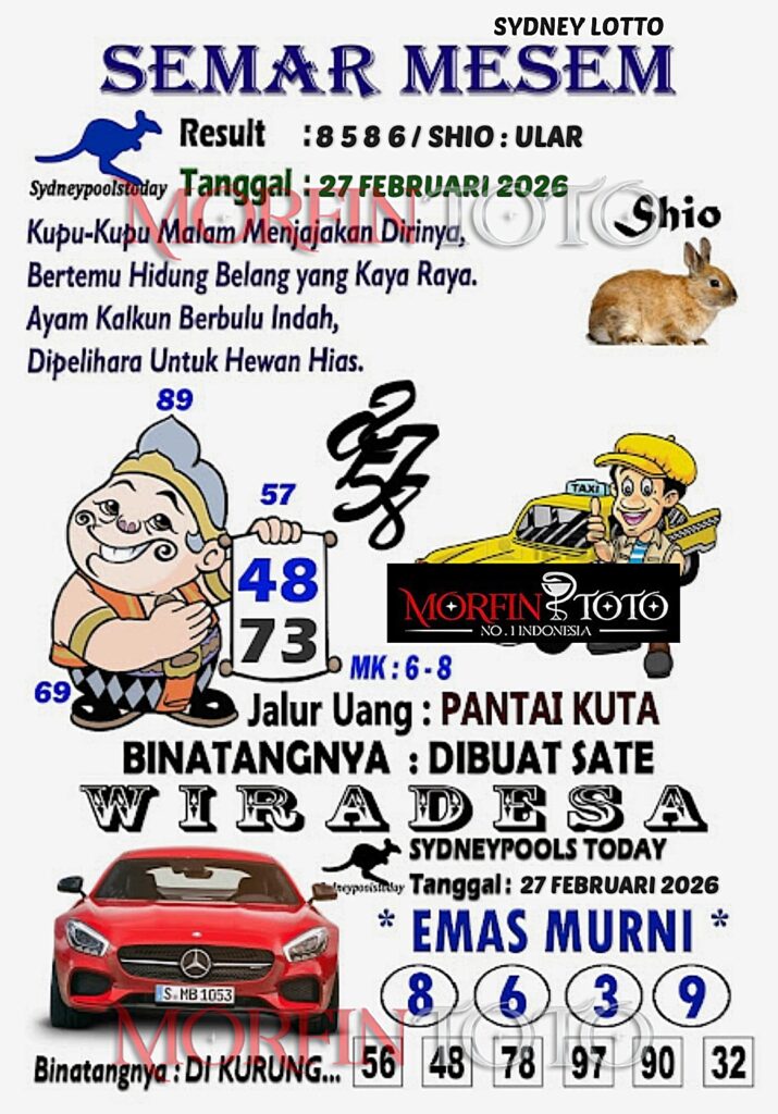 SYAIR TOGEL SEMAR MESEM SYDNEY LOTTO 27 FEBRUARI 2026