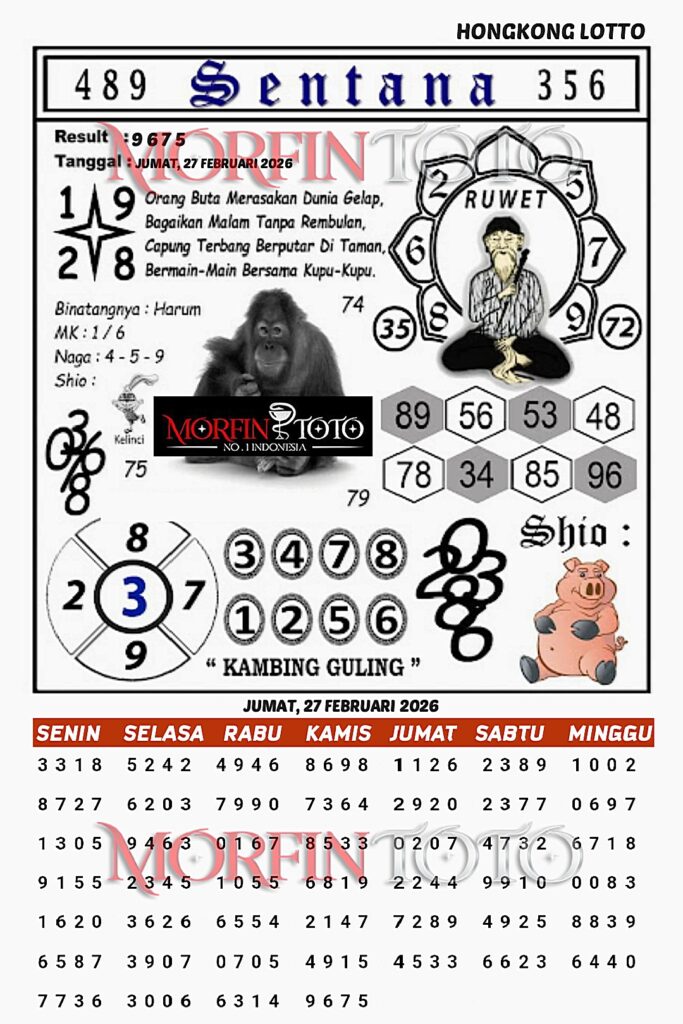SYAIR TOGEL SENTANA  HONGKONG LOTTO 27 FEBRUARI 2026