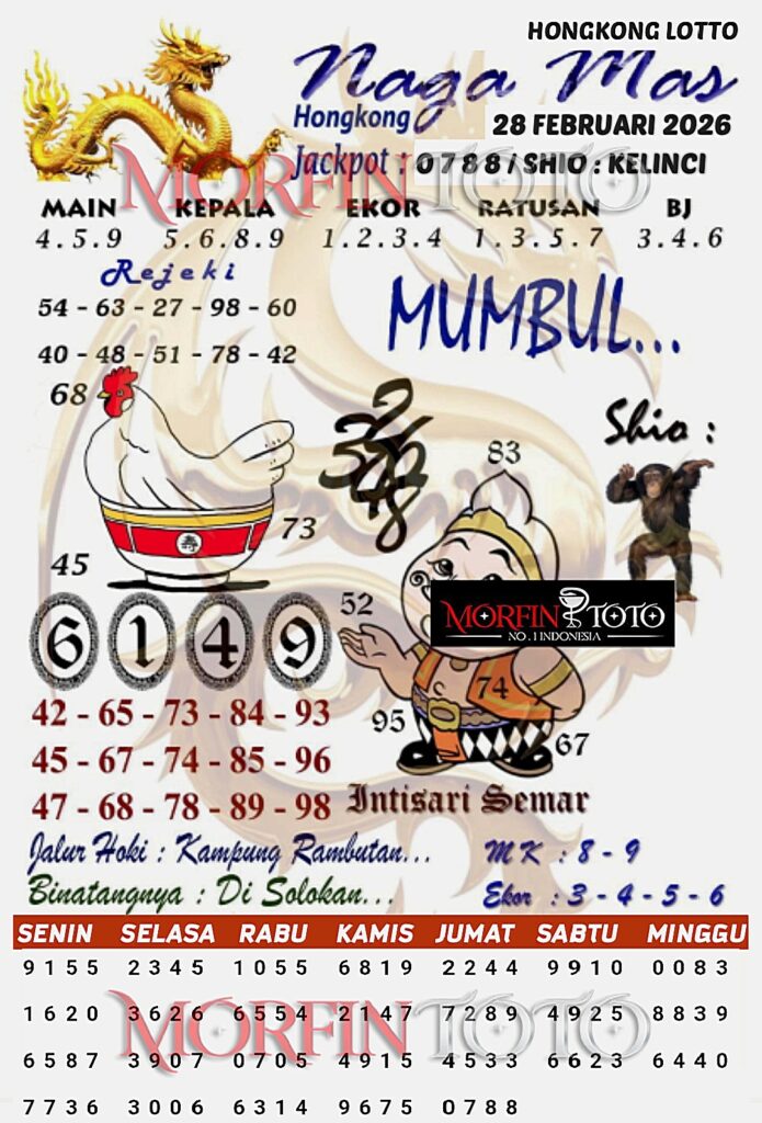 SYAIR TOGEL NAGA MAS  HONGKONG LOTTO 28 FEBRUARI 2026