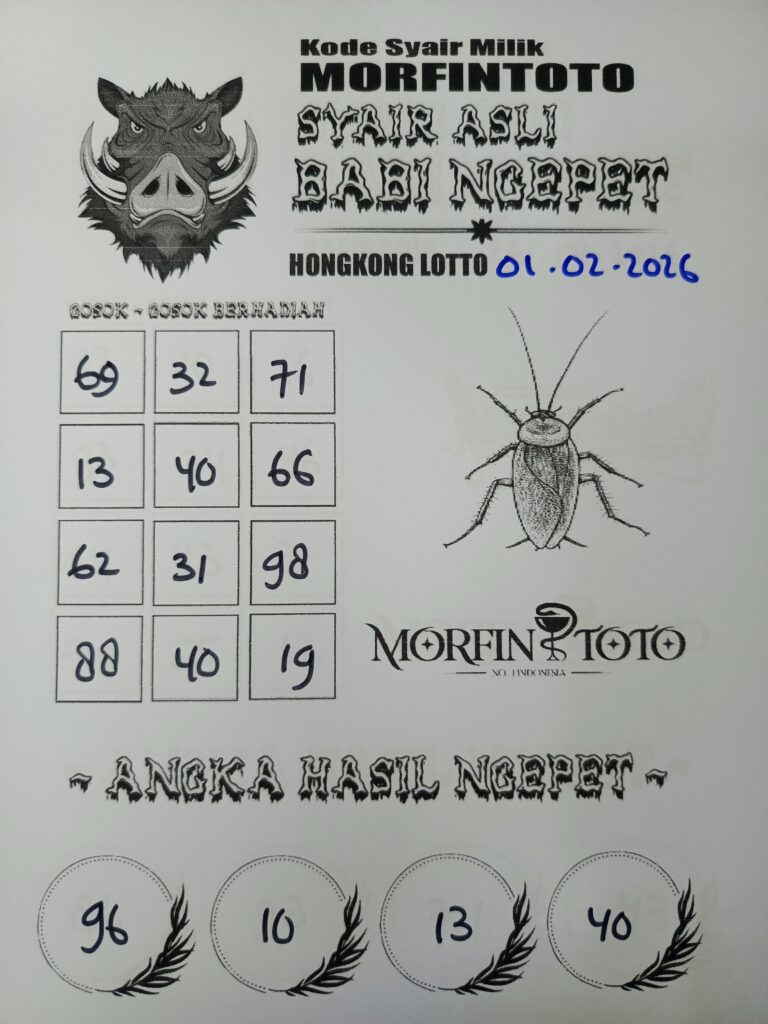 SYAIR TOGEL BABI NGEPET HONGKONG LOTTO 01 FEBRUARI 2026