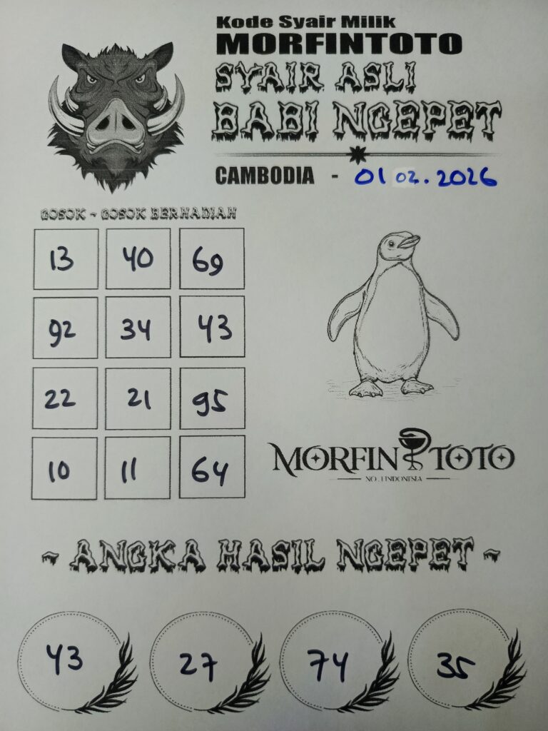 SYAIR TOGEL BABI NGEPET CAMBODIA 01 FEBRUARI 2026