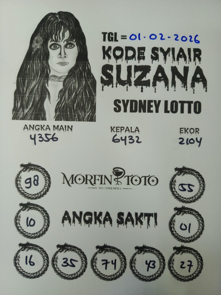 SYAIR TOGEL SUZANA SYDNEY LOTTO 01 FEBRUARI 2026