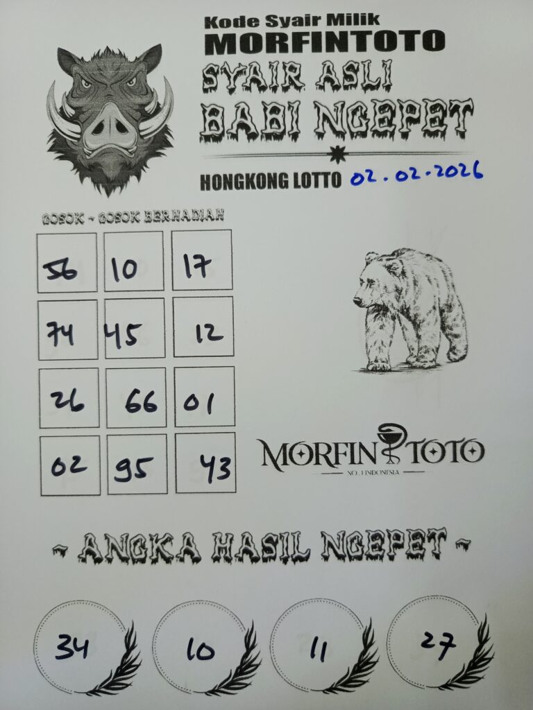 SYAIR TOGEL BABI NGEPET HONGKONG LOTTO 02 FEBRUARI 2026