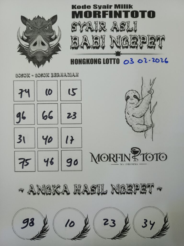 SYAIR TOGEL BABI NGEPET HONGKONG LOTTO 03 FEBRUARI 2026