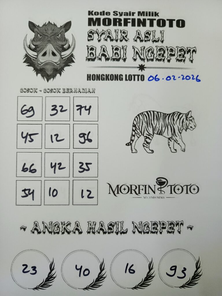 SYAIR TOGEL BABI NGEPET HONGKONG LOTTO 06 FEBRUARI 2026