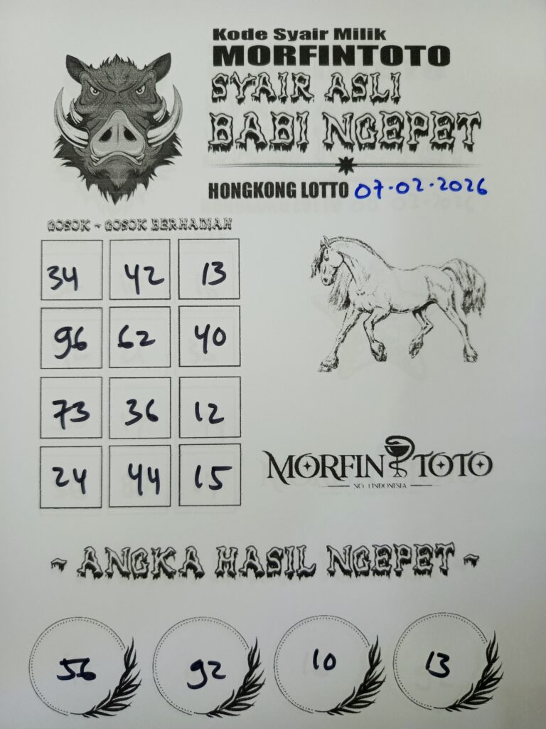 SYAIR TOGEL BABI NGEPET HONGKONG LOTTO 07 FEBRUARI 2026
