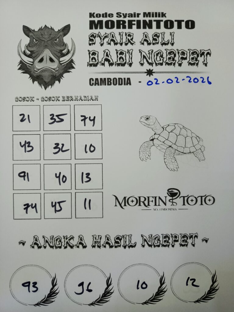 SYAIR TOGEL BABI NGEPET CAMBODIA 02 FEBRUARI 2026