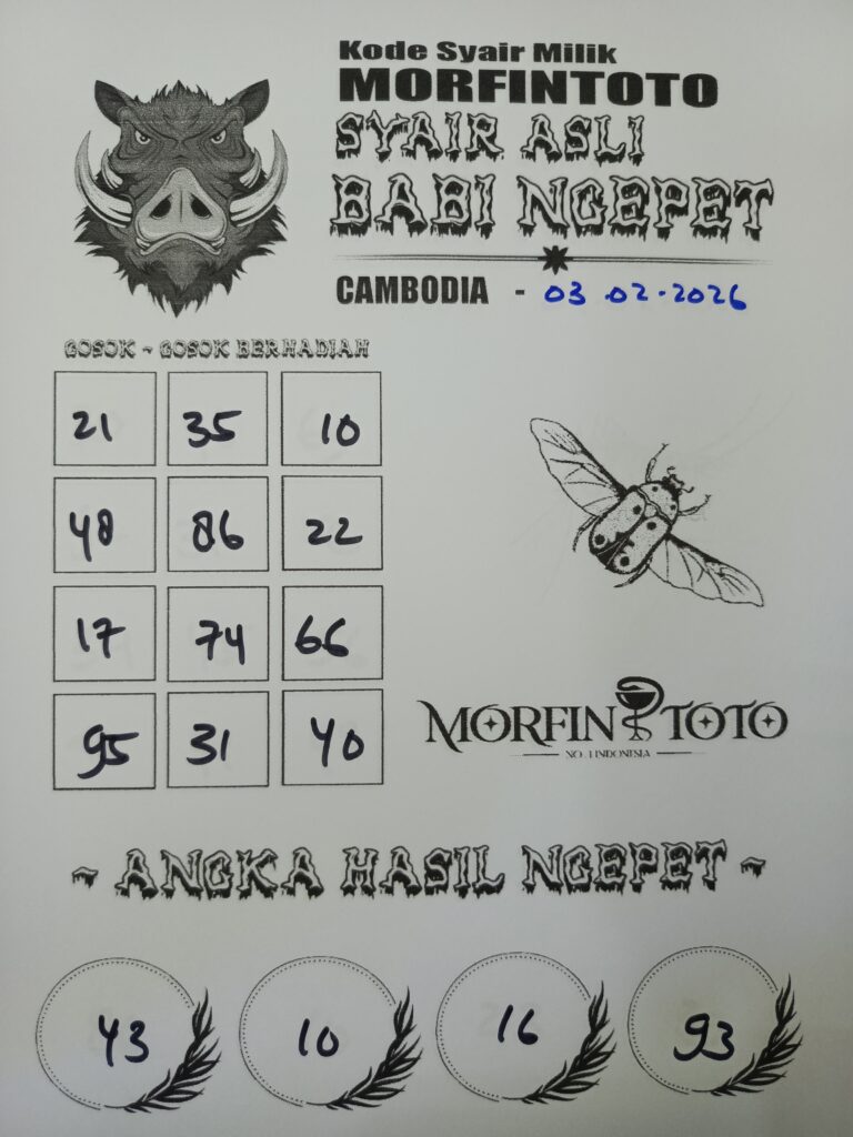 SYAIR TOGEL BABI NGEPET CAMBODIA 03 FEBRUARI 2026