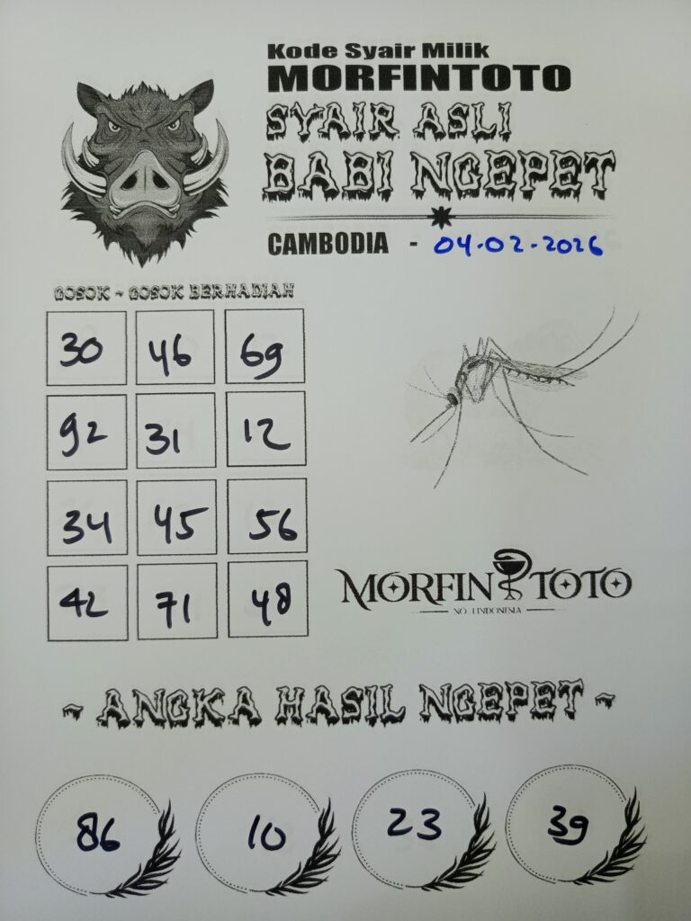SYAIR TOGEL BABI NGEPET CAMBODIA 04 FEBRUARI 2026