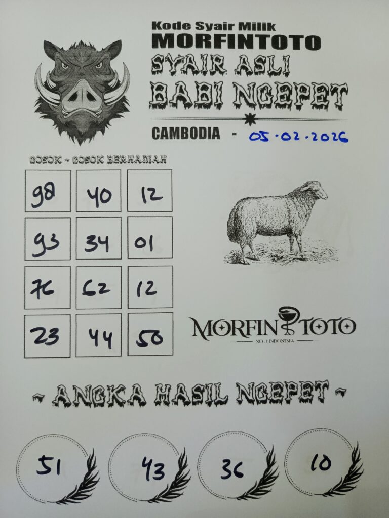 SYAIR TOGEL BABI NGEPET CAMBODIA 05 FEBRUARI 2026