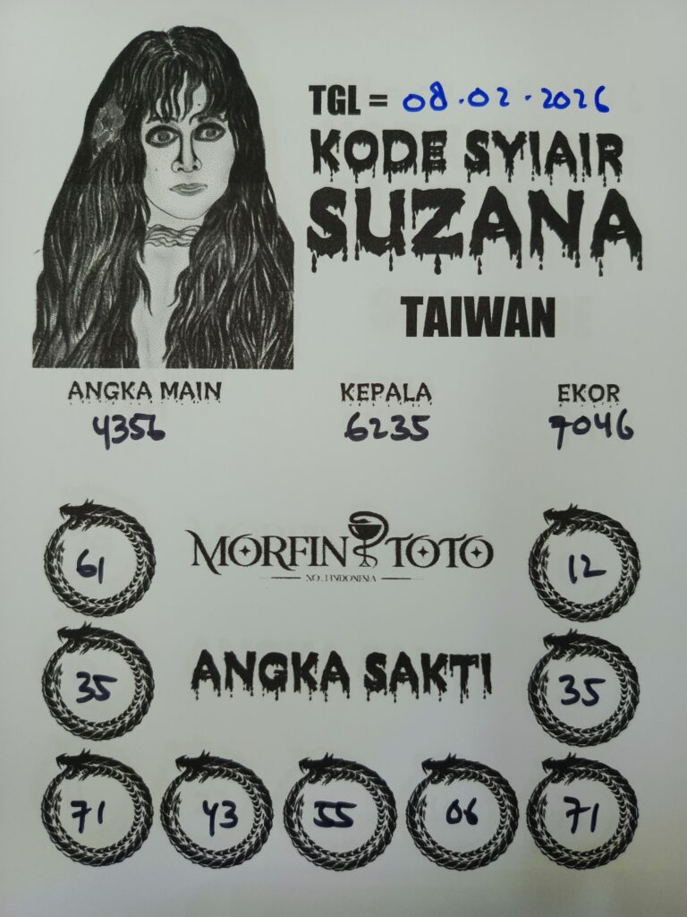 SYAIR TOGEL SUZANA TAIWAN  08 FEBRUARI 2026