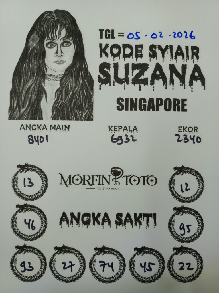 SYAIR TOGEL SINGAPORE SUZANA  05 POOLS 05 FEBRUARI 2026