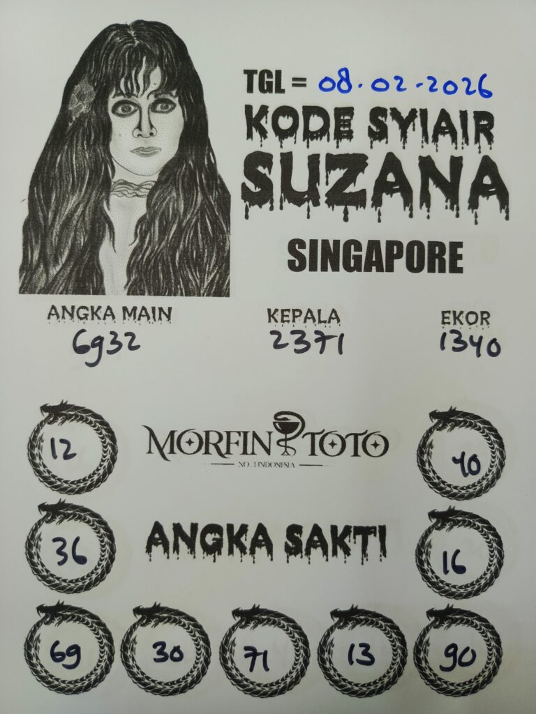 SYAIR TOGEL SINGAPORE SUZANA  08 FEBRUARI 2026