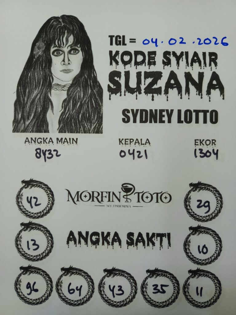 SYAIR TOGEL SUZANA SYDNEY LOTTO 04 FEBRUARI 2026