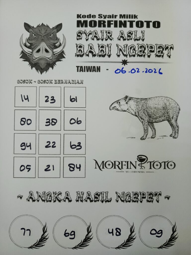 SYAIR TOGEL BABI NGEPET 06 FEBRUARI 2026