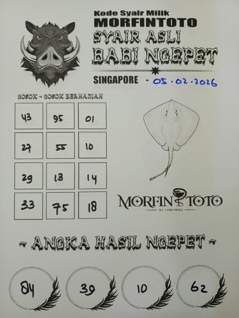SYAIR TOGEL SINGAPORE BABI NGEPET 05 POOLS 05 FEBRUARI 2026